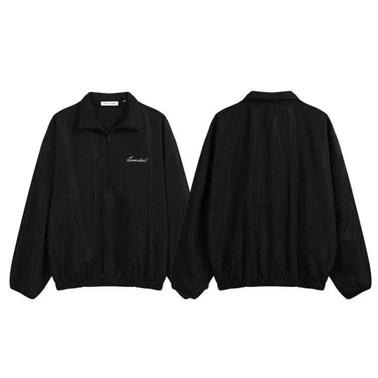 Laminated high street loose zipper jacket windbreaker